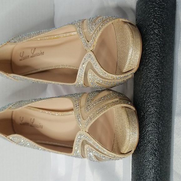 LAUREN LORRAINE SPARKLE PEEP TOE HEELS - Picture 5 of 9